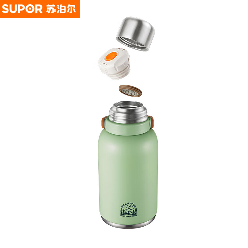 苏泊尔（SUPOR） KCV10AC10保温杯大容量男女户外露营便携茶杯316不锈钢手提水杯子1000ML