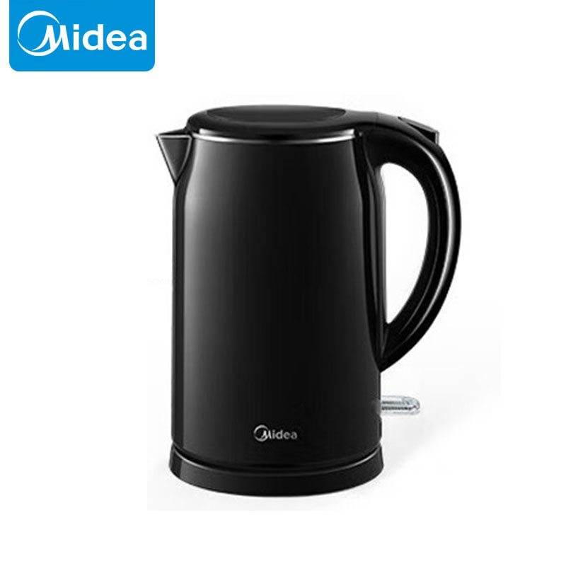 美的（Midea） 电水壶热水壶烧水壶304不锈钢1.7L大容量电热水壶家用快速烧水开水壶 双层防烫无缝内胆智能断电 SH17M301C 1.7L