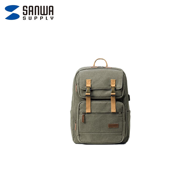 山业（SANWA）  BAG-3WAYC5AG-S 山业多功能双肩包男 大容量电脑包 旅行背包 书包大学生 帆布包 橄榄绿370*200*485mm 16英寸