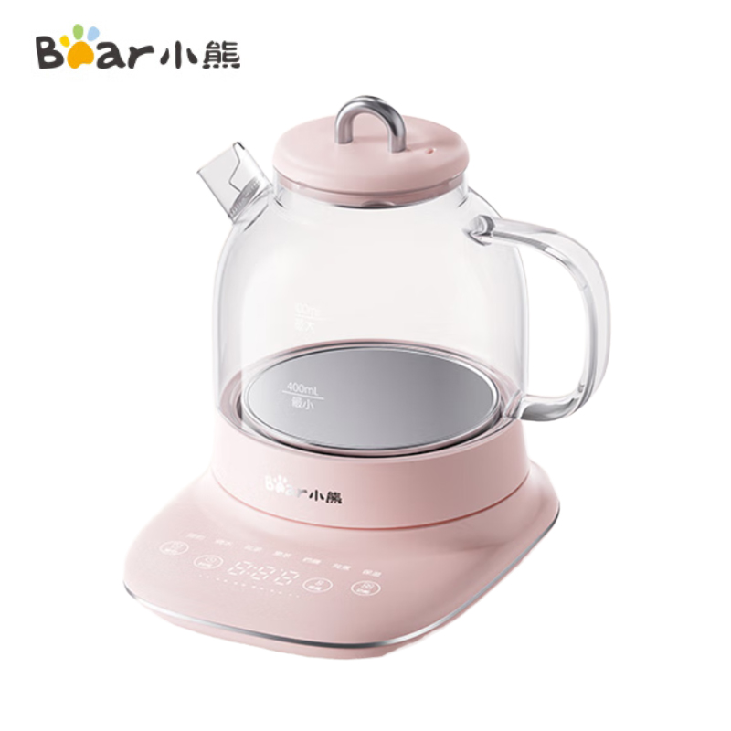 小熊（Bear） YSH-F08E1迷你养生壶养生杯 电炖杯电热杯煮花茶壶烧水壶办公室杯子玻璃花茶壶0.8L