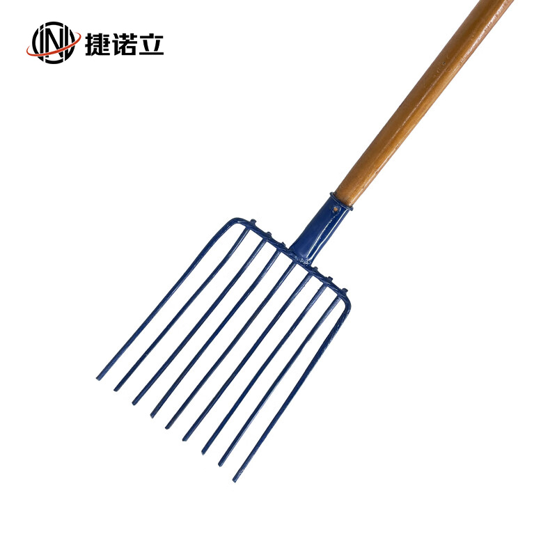 捷诺立（JNL） 一体焊接九齿叉 焦炭叉 多齿钢叉 (九齿煤叉单头+1.2米柄) N50127