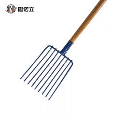 捷诺立（JNL） 一体焊接九齿叉 焦炭叉 多齿钢叉 (九齿煤叉单头+1.2米柄) N50127