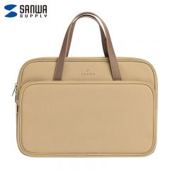 山业（SANWA） BAG-WHC1BR女士手提包 简约商务公文包 通勤电脑包 毛绒内胆包专利护角 奶咖 13.3英寸