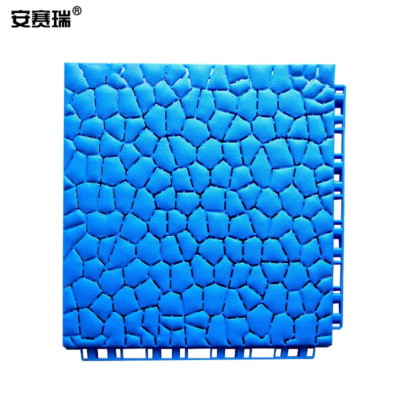 安赛瑞（SAFEWARE） 镂空防滑地垫 自由拼接浴室防滑脚垫 天蓝色25x25cm 4片装 游泳池隔水镂空垫可裁剪
