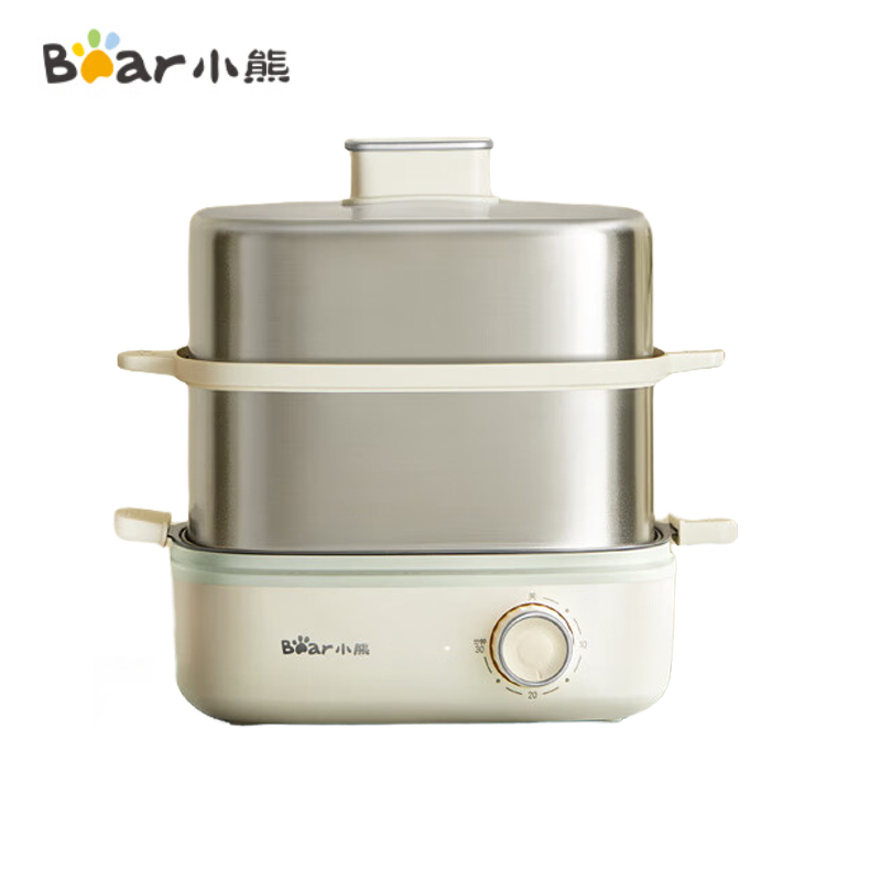 小熊（Bear）煮蛋器 蒸蛋器 家用双层不锈钢煮蛋神器 可定时高温自动断电多功能一体早餐机 ZDQ-E12R2