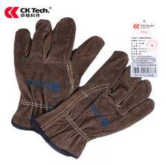 成楷科技（CK-Tech） 电焊工手套 CKB-1301 牛二层皮劳保焊接防烫耐高温耐磨 炭咖色 1副