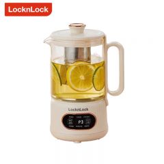 乐扣乐扣（LOCK&LOCK） EJK3515WHT 热水壶316不锈钢壶底迷你养生壶 养生杯电炖杯 玻璃多功能煮茶壶花茶壶保温烧水壶电茶漏+炖盅0.75L