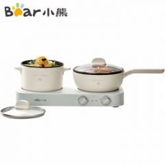 小熊（Bear） 双灶电煮锅 电炒锅 多功能电火锅 分体式煎炒焖煮料理锅 宿舍用小煮锅 电热锅 DRG-E12J1配蒸笼