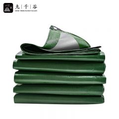 九千谷 篷布防雨布货车遮阳遮光布家用加厚防水布户外帆布绿银3*4m2065