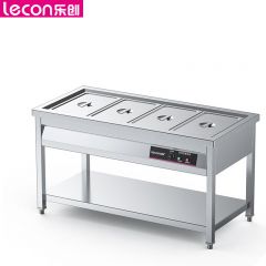 乐创(lecon)   LC-J-SCT04商用保温售饭台4格不锈钢快餐保温台食堂售饭台