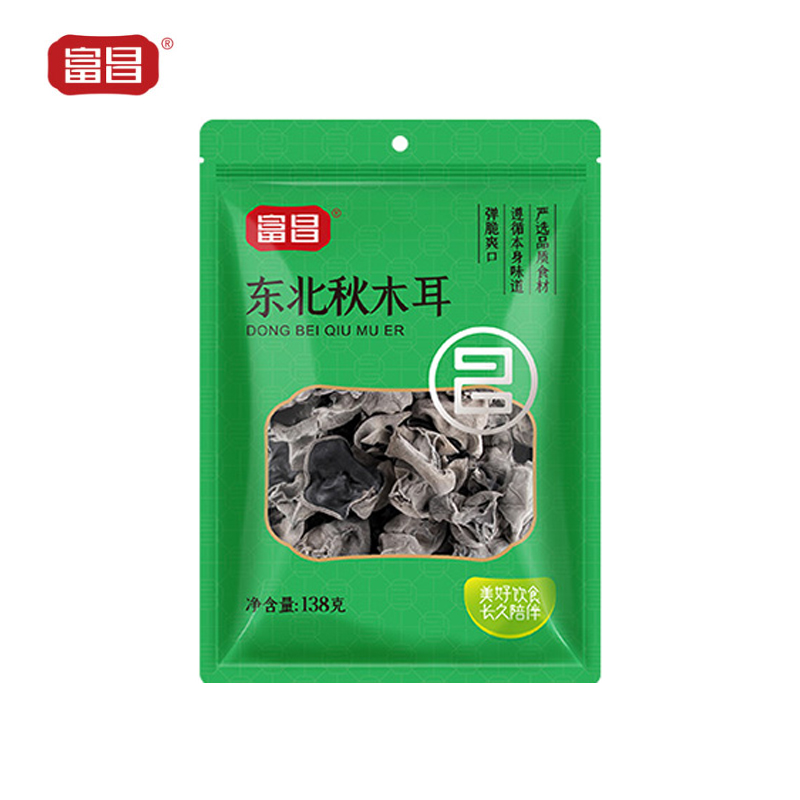 富昌 东北秋木耳138g 无根肉厚小秋耳片耳煲汤凉拌火锅材料特产干货