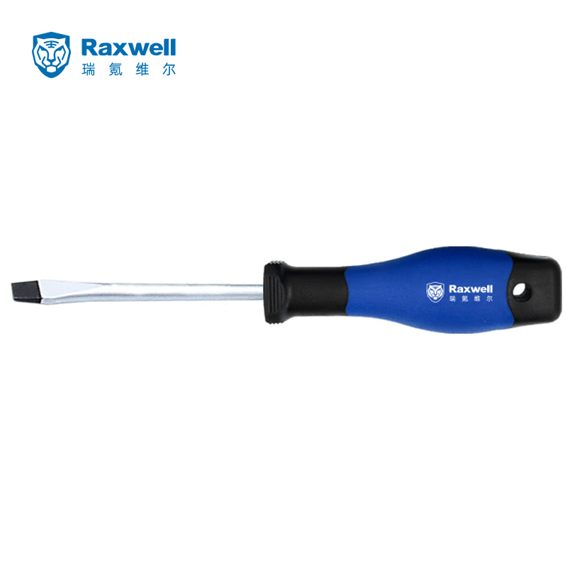 Raxwell双色柄一字螺丝批 螺丝刀 6x200MM 1支 RTSD0011/支