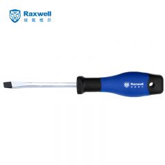 Raxwell双色柄一字螺丝批 螺丝刀 6x200MM 1支 RTSD0011/支