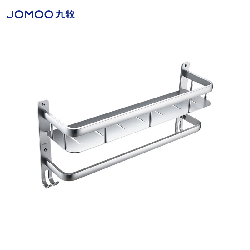 九牧（JOMOO） 937028-7Z-1 卫浴挂件氧化表层多功能铝合金置物浴巾架 置物架/个