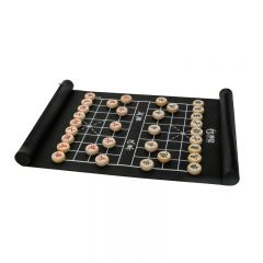 妙记 象棋中国象棋卷轴棋盘大号实木桦木不开裂礼盒包装TPU棋盘MJ8176