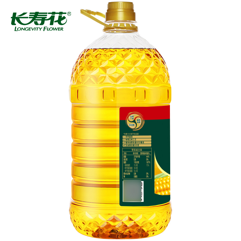 长寿花 压榨玉米油 6L （偏远地区加运费） 家庭装玉米胚芽油非转基因物理压榨一级健康食用油 桶
