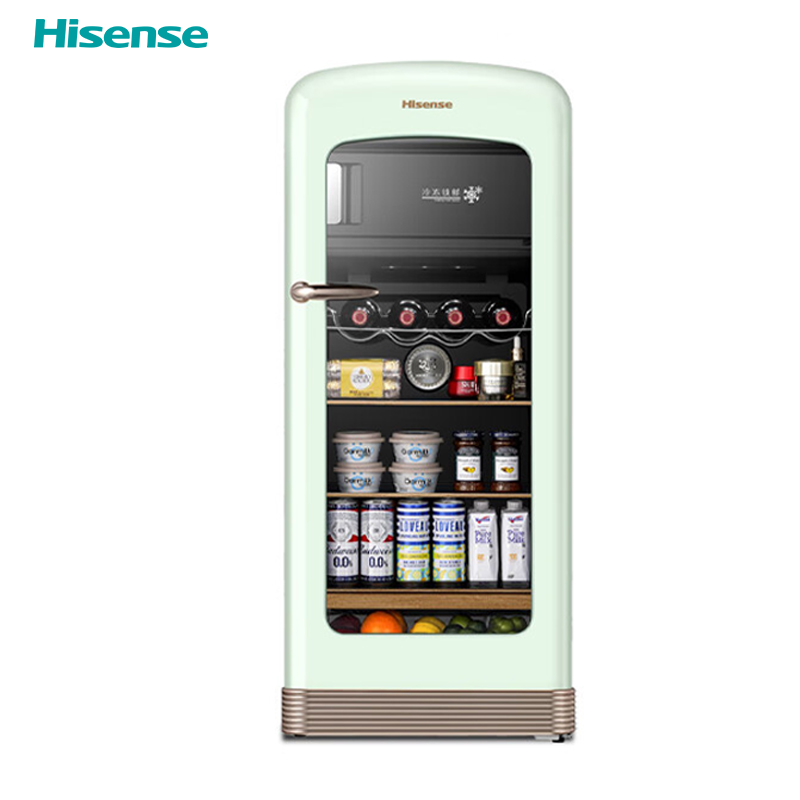 海信（Hisense） 130L升冰吧家用复古罗马假日冷藏保鲜饮料柜茶叶冰箱客厅酒柜JC-130ZZKJ/HX