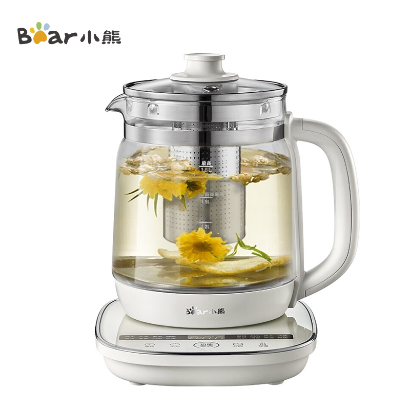 小熊（Bear） 带滤网养生壶 煮茶器 煮茶壶 烧水壶电水壶热水壶电热水壶 多段保温花茶壶果茶壶1.8LYSH-D18F1一台