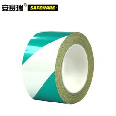 安赛瑞（SAFEWARE） 反光划线胶带（绿/白）75mm×22m 绿白反光胶带 绿白反光斑马胶带 反光条纹胶带 11583