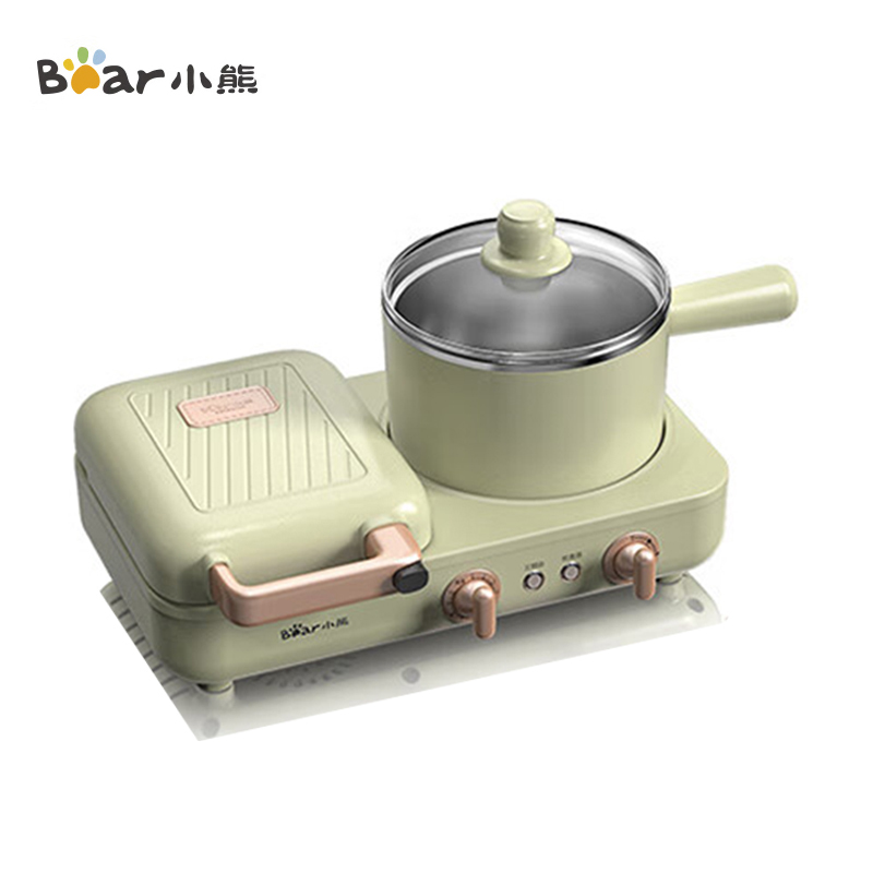 小熊（Bear） 早餐机 三明治机 电饼铛多士炉多功能料理锅多用途锅烤面包电热锅电火锅 可拆卸烤盘-DSL-A13N1一台