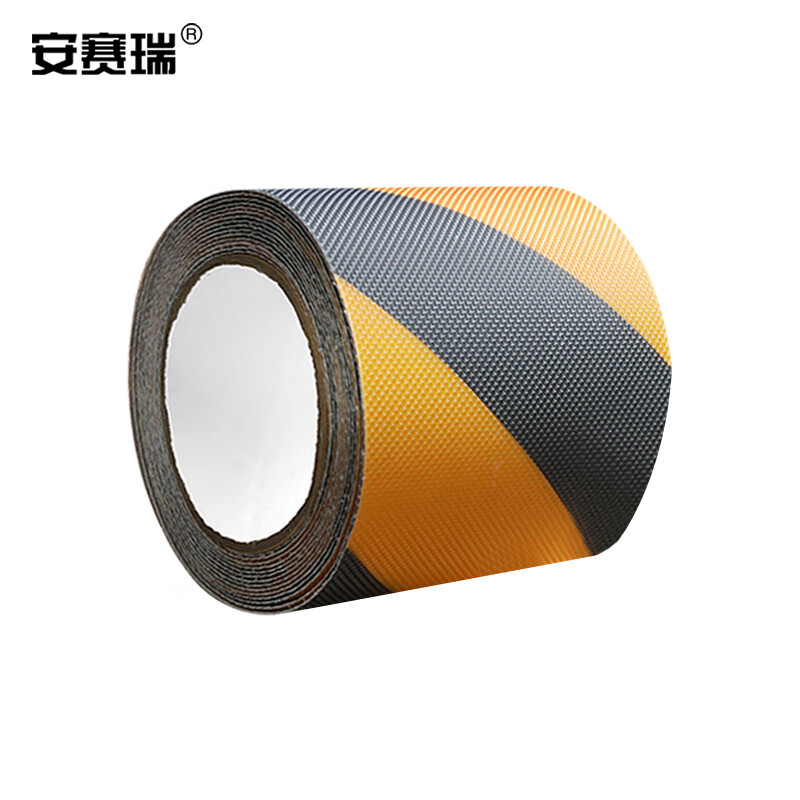 安赛瑞（SAFEWARE） 防滑胶带 PEVA防滑条楼梯地贴 室内钻石纹自粘贴条 100mmx5m 黄黑色