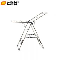 欧润哲 进阶不锈钢版翼型晒衣架灰色枕头衣服置物架阳台院子晾晒架