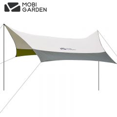 牧高笛（MOBIGARDEN）NX20661014六角天幕户外露营遮阳防晒防雨天幕俊庭升级版橄榄绿/象牙白