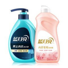 蓝月亮 青柠香男士内衣洗衣液泵装500g+柔润樱花内衣专用洗衣液翻盖装500g去渍防发黄变硬