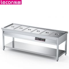 乐创（lecon） LC-J-SCT06商用保温售饭台 6格不锈钢快餐保温台食堂售饭台