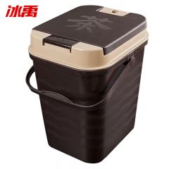 冰禹 BYjj-127 茶水桶垃圾桶 按压茶水桶塑料弹盖茶渣桶垃圾过滤排茶台废功夫茶具配件 一键开启10L