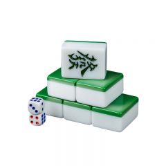 妙记 家用手搓玉石麻将牌特级正品大号手打麻将套装144张含手提包骰子（翠绿色升级版42mm）麻将桌布