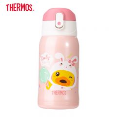 膳魔师（THERMOS） 保温杯儿童学生开学必备吸管杯直饮杯女学生水壶550ml粉兔