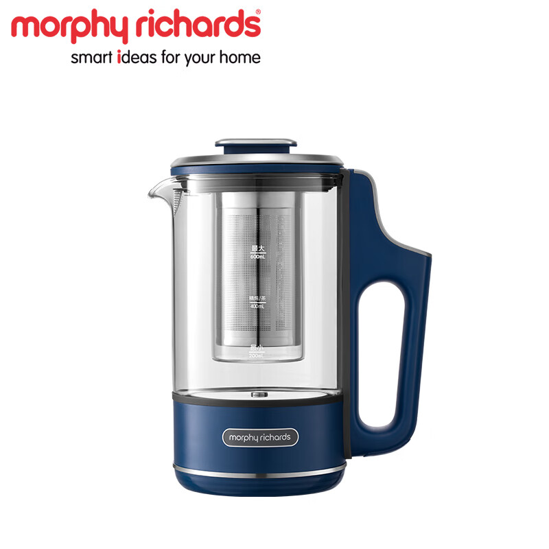 摩飞（Morphyrichards） 养生壶 便携迷你煮茶器 烧水壶养生杯 小型办公室家用多功能煮茶壶一体式热水壶0.6L  蓝 MR6086