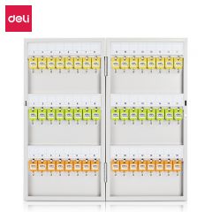 得力(deli)  48位三排安全实用带锁钥匙管理箱/钥匙盒/应急钥匙柜壁挂/含钥匙牌 多色标识钥匙存放箱