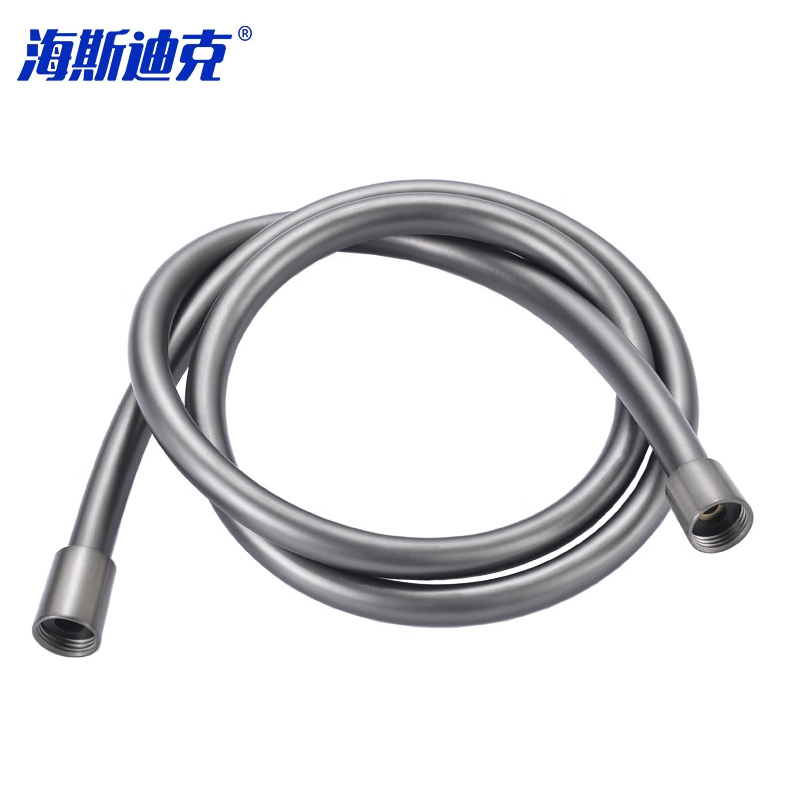 海斯迪克 PVC淋浴花洒防爆软管1.5米防缠绕淋浴软管枪灰GN-6