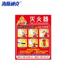 海斯迪克 HK-48 PVC标志牌 灭火器消火栓使用方法安全标识牌 B红色灭火器23.5×28.5cm