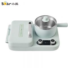 小熊（Bear） 轻食三明治机早餐机双盘定时多功能四合一 家用小型烤面包片机吐司机一体机 煮锅+煎盘+双烤盘DSL-C10M1一台