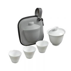 金镶玉 旅行茶具思露盖碗套组白色 一盖碗二杯