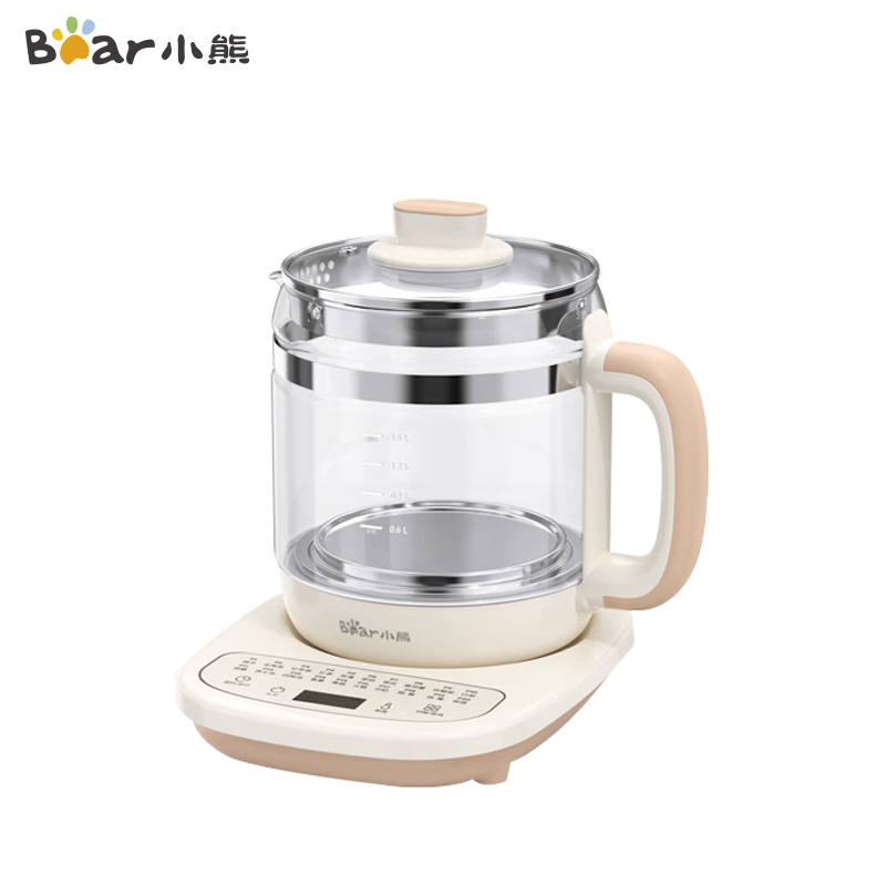 小熊（Bear） 白色养生壶 煮茶器烧水壶煮茶壶 1.5L多功能恒温水壶电水壶恒温电热水壶保温花茶壶YSH-D15T6一台