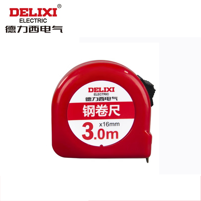 德力西电气 自锁钢卷尺 伸缩尺子测量尺 高精度耐摔加厚测量工具 3m*16mm DHCHT9003B