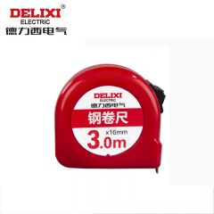 德力西电气 自锁钢卷尺 伸缩尺子测量尺 高精度耐摔加厚测量工具 3m*16mm DHCHT9003B