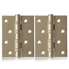 Demann 金拉丝色静音轴承合页/铰链 S型安装孔 4x3吋 厚3mm HY121