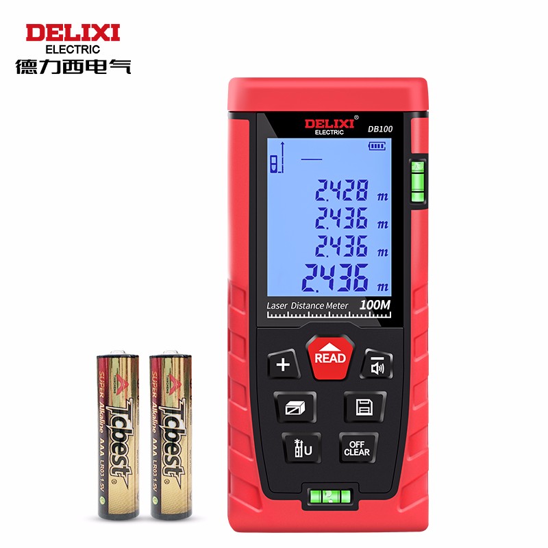 德力西电气（DELIXI ELECTRIC）高精度手持式激光测距仪红外线量房仪测量工具电子尺升级款水平泡100米