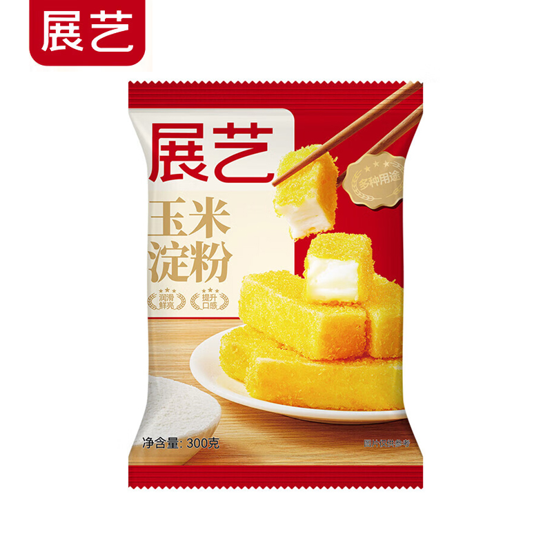 展艺 勾芡生粉嫩肉滑肉羹汤鹰粟粉糕点舒芙蕾烘焙原料 玉米淀粉500g/袋（100箱起订）