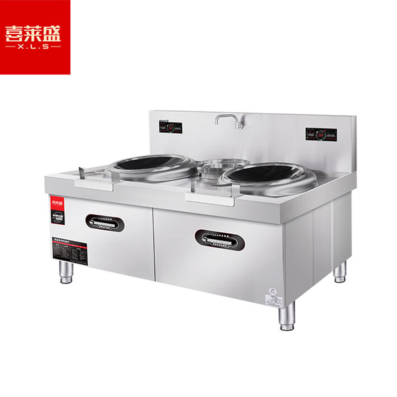 喜莱盛（XLS） HH-DG800-15AS商用电磁炉双头电磁大锅灶酒店学校食堂大功率15KW电磁灶台