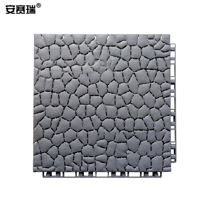 安赛瑞（SAFEWARE） 镂空防滑地垫 自由拼接浴室防滑脚垫 灰色25x25cm 4片装 游泳池隔水镂空垫可裁剪