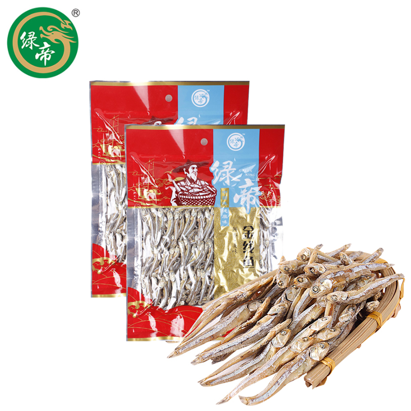 绿帝 海产干货淡晒小鱼干海鲜特产小干鱼 金线鱼210g*2袋