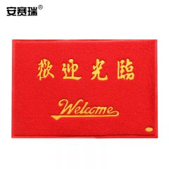 安赛瑞（SAFEWARE） PVC丝圈防滑地垫 红色出入平安丝圈地垫 （75*115cm 12218(个)