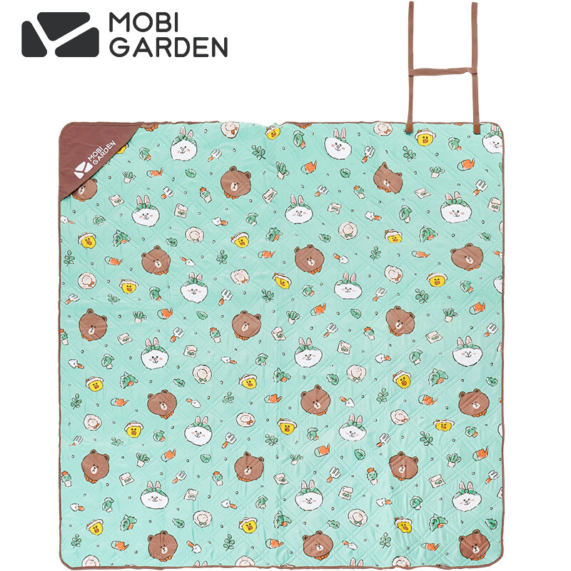 牧高笛（MOBIGARDEN） Line Friends合作款 户外露营折叠便携儿童野餐垫云霞布朗熊绿印花