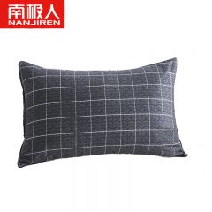 南极人（Nanjiren） 亲肤白色纤维枕+全棉格调枕套学生宿舍枕头柔软学生枕芯单只装45*70cm